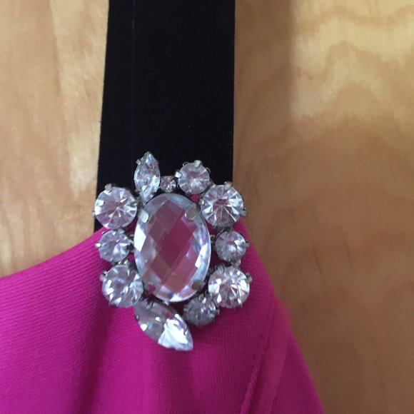 JUICY COUTURE BROOCH DETAIL PINK PONTE DRESS size 6 ~ RETAIL $228 - Picture 9 of 11